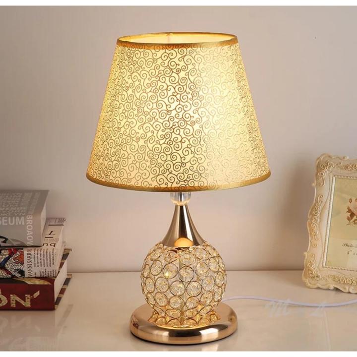Table Lamp Electric Golden Light Led Table Lamp with Golden stone Best for Gift and Decoration