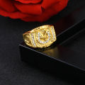 Fine Hot Selling Horse Head Man Diamond Ring Gold Plated Alloy Male Zircon Fashion Jewelry Rings. 