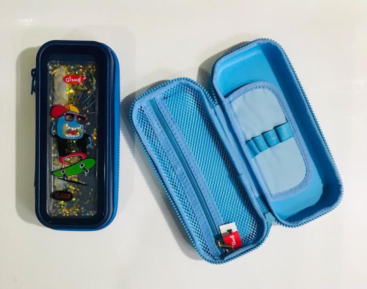 Qitong%20Hard%20Pencil%20Case%20/%20Pencil%20Pouch%20Cool%20For%20School%20pencil%20case%20aquarium%201%20compartment%20with%20organizer%20blue%20-%20Image%203