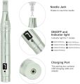 TBPHP Dermapen M1 Upgraded Electric Wireless Beauty Pen LCD Screen with 12 Replacement Cartridges (Silver). 