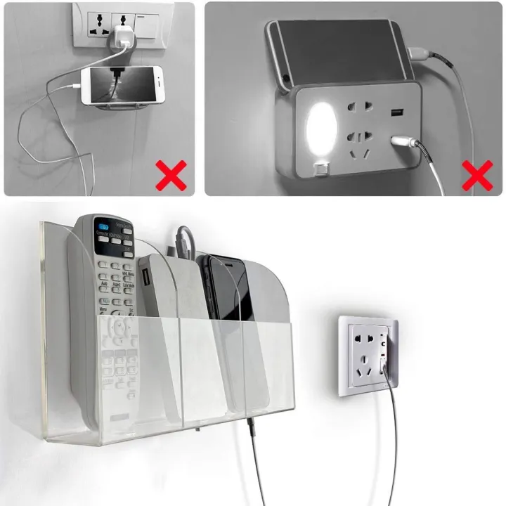 Transparent%20Acrylic%20Wall%20Mount%20Mobile%20Phone%20Charging%20Holder%20Stand%20AC%20Remote%20Holder%201/2/3/%20Campartments%20-%20Image%209