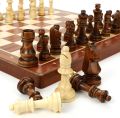 Chess Wooden Wooden Checker Board Solid Wood Pieces Folding Chess Board High-end Puzzle Chess Game. 