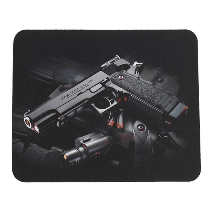 TE Gun Pattern Anti-Slip Laptop PC Mice Pad Mat Mousepad For Optical Laser Mouse