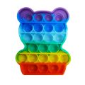 Rainbow Tie Dye Bear Popit Push Bubble Sensory Autism Special Needs Stress Reliever Fidget Toy Bubbel Educational. 