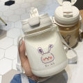 Bocaiya water cup female super large capacity 1000ml with straw sports plastic cup summer large cute water bottle. 