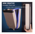 Wall Mounted Foldable Trash Can Bin for Kitchen-Car Garbage and waste storage Collapsible Wall Cleaning Vegetable, Meat Waste Bin 9 Litre Capacity. 