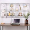 35*35cm Ins Style Metal Grid Wall Postcards Iron Mesh Photos Frame Display Home Bedroom DIY Decoration Square Decorative Shelf. 