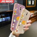 JIUMOO For OPPO Reno Z Case Cartoon Cute Bear Side Phone Case Square Edge Pattern Silicone Luxury Plating Casing Full Back Cover Camera Protection Cases Shockproof Softcase. 