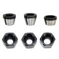 Router Collet-1 x 0.24 inch / 6 mm Collet Chuck Adapter (with nut)
1 x 0.25 inch / 6.35 mm Collet Chuck Adapter (with nut)
1 x 0.32 inch / 8 mm Collet Chuck Adapter (with nut)-As shown. 