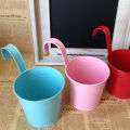 Hanging Flower Pot Sturdy Natural Style Iron Exquisite Metal Bucket for Balcony. 