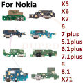 Original USB Charge Charging Port Dock Connector Mic Board Flex Cable For Nokia 6 7 plus 5.1 6.1 7.1 8.1 Plus X5 X6 X7 X71. 