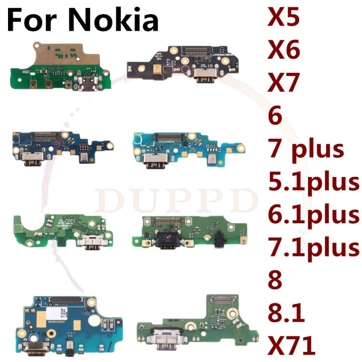 Original USB Charge Charging Port Dock Connector Mic Board Flex Cable For Nokia 6 7 plus 5.1 6.1 7.1 8.1 Plus X5 X6 X7 X71