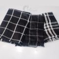 linen check black white stole scarf / hijab. 