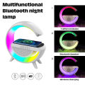 G-Shape Smart Multifunction Bluetooth Speaker Desk/Table Lamp With Wireless Charger | 15W Fast Charging | RGB Atmosphere Night Light for Room Decoration. 