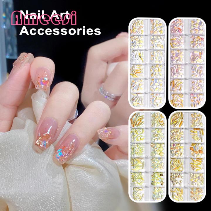 Nail Art Accessories Sparkling Aurora Rhinestone Nail Art Kit Create ning Nail Looks with Flat Bottom Manicure Accessories Stylish Nail Looks