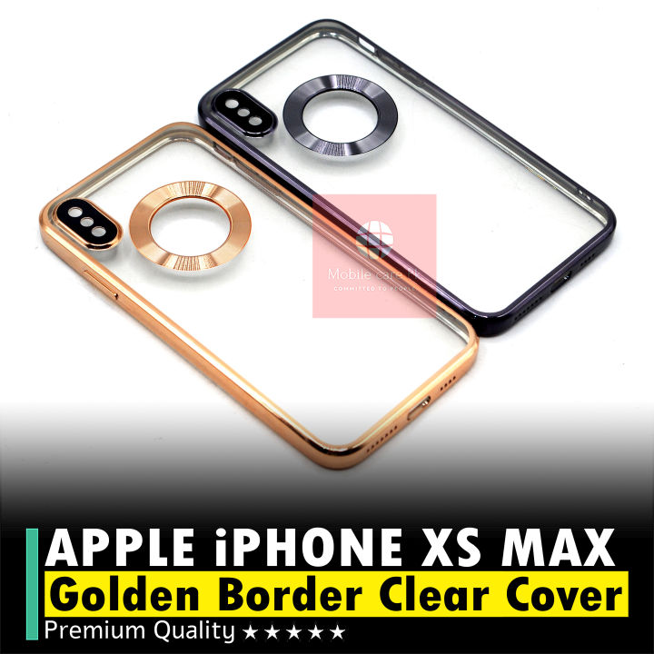 Apple iPhone XS Max Back Cover Soft Golden Border Camera Protection Cover For iPhone XS Max