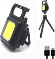 COB Keychain Flashlight / Keychain Light COB Mini - 3 Light Modes Portable Pocket Light with Folding Bracket Bottle Opener and Magnet Base for Fishing - Mini COB Light. 