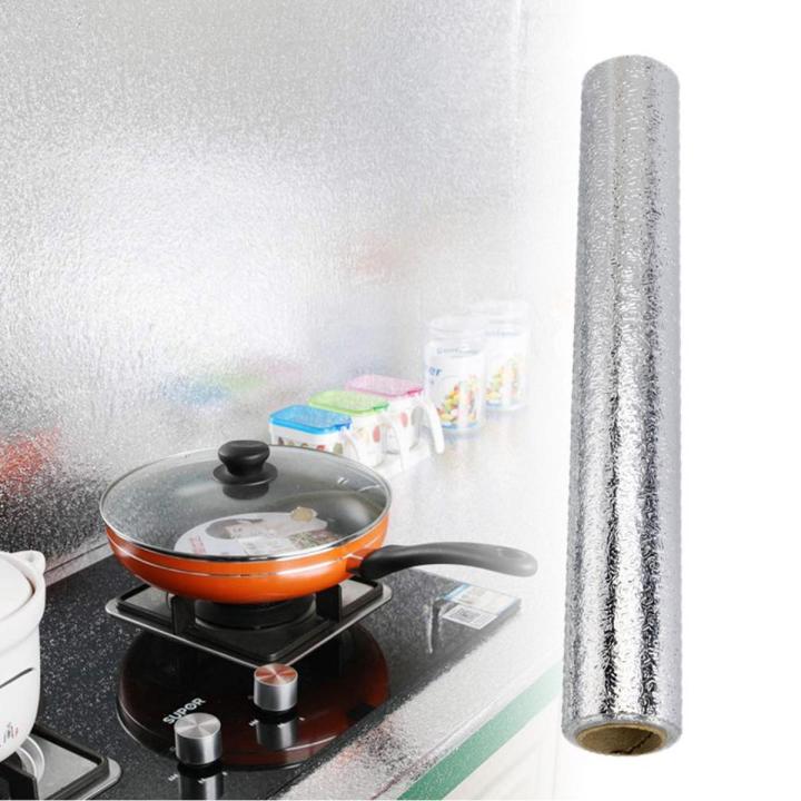 Waterproof Oil Proof Aluminum Foil Sticker Self Adhesive Wallpaper Kitchen Stove Wall Stickers