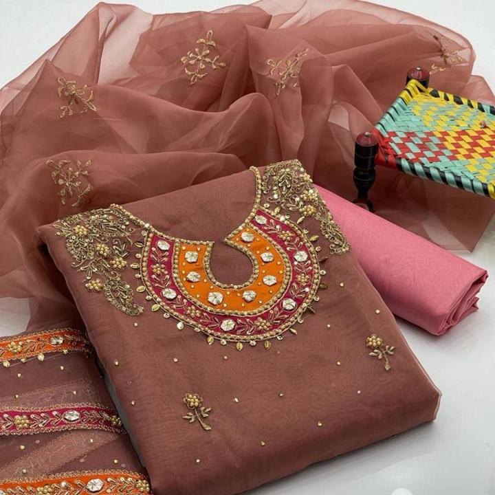 3Pcs Dress For Women's New Design Handmade Collection Wedding Season Suite For Girls Dress New Arrival Collection Handmade Embroidery Work