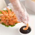 100pcs Disposable Gloves For Food, Individually Wrapped Plastic Transparent Gloves, Film Thickened PE Gloves. 