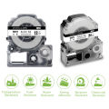 1PK Label Tape SS12KW SS18KW 12mm 18mm Labeling Ribbon Compatible EPSON Labelworks LW-400 LW-300 LW-700 LC-4WBN9 Label Printer Absurd Zon. 