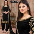 3Pc Patyala Shalwar Kameez For Women's/Girls SM-06 Black. 