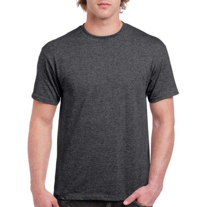 Charcoal Cotton Jersey Half Sleeves Round Neck T Shirt for Men