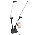 Professional Grade Flexible Double Arms LED Fill Light - Bi-color Dimmable Beauty Video Lights with 3200K-4500K-5600K, 3 Lighting Modes, 45W Power, and Phone Holder for Portrait Photography, Live Streaming, Vlogging, and Makeup. 