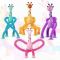 2 Pieces Telescopic Suction Cup Giraffe Toy, Shape Changing Telescopic Tube Fidget Toys, Pop Tubes, Fidget Tubes Sensory Toys For Girls Boys (Giraffe) Multicolor. 