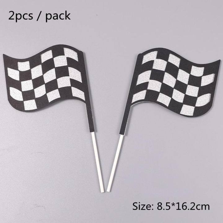 4/6pcs McQueen Car Birthday Cake Decoration Figure Cake Topper Flag Cupcake Topper Car doll gift