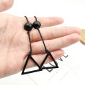 Anime Chainsaw Man Earrings Hunger Devil Fami Famine Devil Drop Earrings Black Triangular Long Earrings for Women Jewelry Gift. 