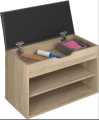 Premium 2-Layer Shoe Rack Organizer with Folding Padded Seat Cushion & Pull-Down Storage Cabinet – Stylish Wooden Shoe Storage Bench for Entrance, Hallway, Home Entryway, Space-Saving Shoe Organizer, Multi-Functional Shoe Stand by Decorniture. 
