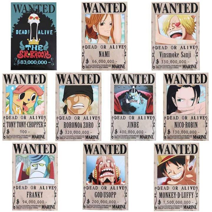 ONE PEICE POSTERS BOUNTY POSTER SET 10 POSTERS SET