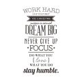 Work Hard Inspiring Quotes Vinyl Wall Art Sticker Never Give Up Dream Mural Decals Poster For Office Living Room Home Decor. 