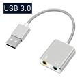 USB3.0 External Sound Card USB to 3.5mm Jack USB Audio Adapter Earphone Micphone for MACBOOK Computer Laptop PC. 