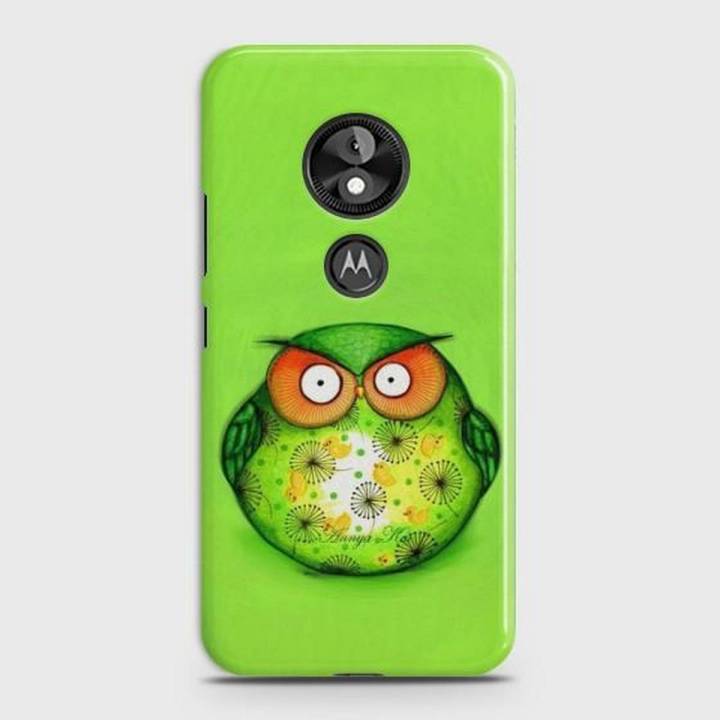 Motorola Moto E5 Cover - SkinLee HQ Hard Case - Green Fuuny Owl - SKINLEE-428-1-322-204