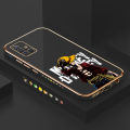 Luxury 6D Plating Case for Samsung A51 4G Handsome Luffy Side Pattern Back Cover Soft Silicone Square Phone Cases + Free Lanyard. 