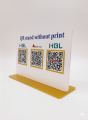 Large White Acrylic QR Code Stand (without print)– 9x6 Inch with Golden Base – Holds 3 to 4 QR Codes – 4mm Thick Acrylic Display for Payment/Business Menus. 