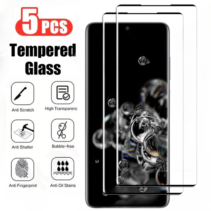 5Pcs Curved Screen Protector For Samsung Galaxy S23 S22 S21 S24 S20 Ultra 5G Tempered Glass For Samsung Note 20 10 S10 S9 Plus