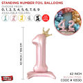 Standing Number Foil Balloon Collection Large Size No. 0 1 2 3 4 5 6 7 8 9 Balloons Metallic Foil Crown Balloon Latex Balloons Biggest Aluminum Hanging Foil, Age Balon Date Of Birth Foil Baloon For Birthday Party Decoration Happy Anniversary New Year Set. 