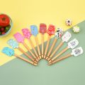 22.7x4.5cm Non-Stick Silicone Cake Spatula Wooden Handle Chocolate Butter Mixer Pastry Cream Scraper Baking Kitchen Accessories. 
