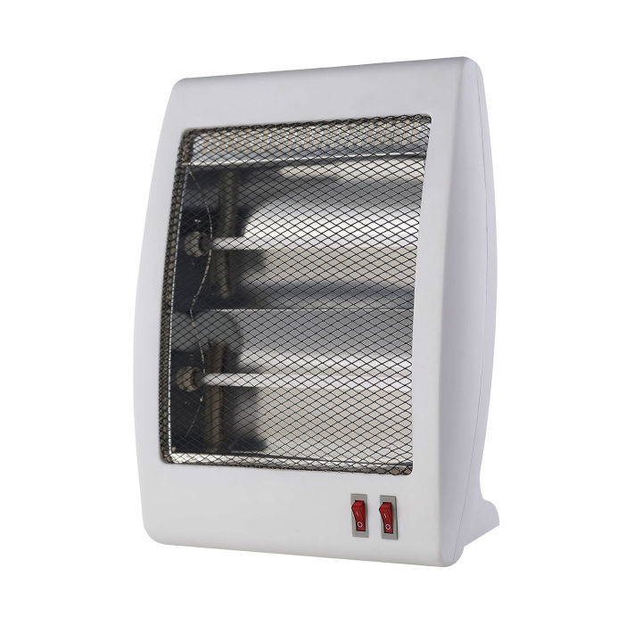 Electric Room Box Heater - 400W / 800W - 2 Halogen Heating Rods with Safety Tip Over Protection