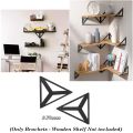 2 Pieces 3D Diamond Shape Brackets For Wooden Shelf Wall Decor (Only Brackets-Wooden Shelf Not included). 