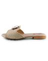 Dull Gold Faux Leather Shoes For Women. 