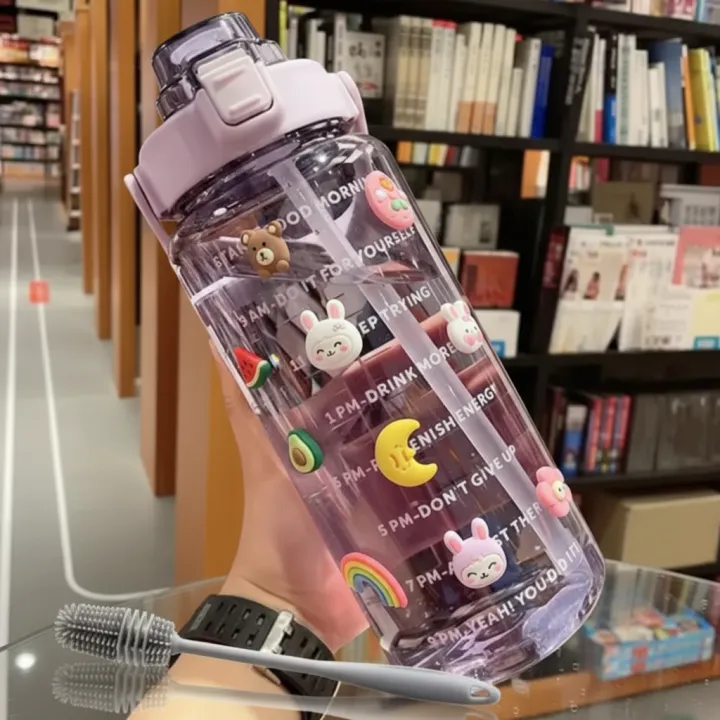 2000L%20Water%20Bottle%20with%20Straw,Brush,3D%20+%202D%20Strickers%20Transparent%20Portable%20Travel%20water%20bottles%20for%20Fitness,BPA-Free%20Hydration%20Bottle%20with%20Time%20Markers,%20Large%20Capacity%20Leakproof%20Water%20bottle%20-%20Image%206