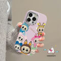 Trendy Cute Pop Mart Labubu Case For Redmi 10C 13C 9T 12 9C 12C 9 10A 9A Note 12 9 10 11s 13 11 10s Pro Max Poco X3 Nfc M3 M6 X6 Pro Mi 11 12 Cartoon Couple Luxury Metal Lens Cover. 