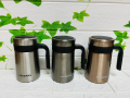 Imported 304 Stainless Steel Thermos Mugs Tea Cup With Handle Lid Tea Filter Insulated Tea Mug Thermos Cup Office Thermoses Hot and Cold Tea Coffee Cup. 