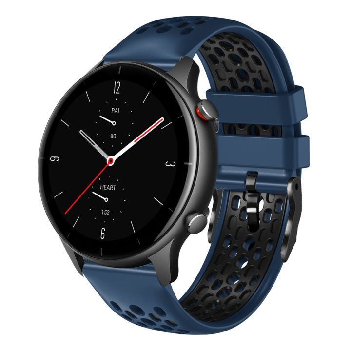 For Amazfit GTR 2e 22mm Two-Color Breathable Silicone Watch Band