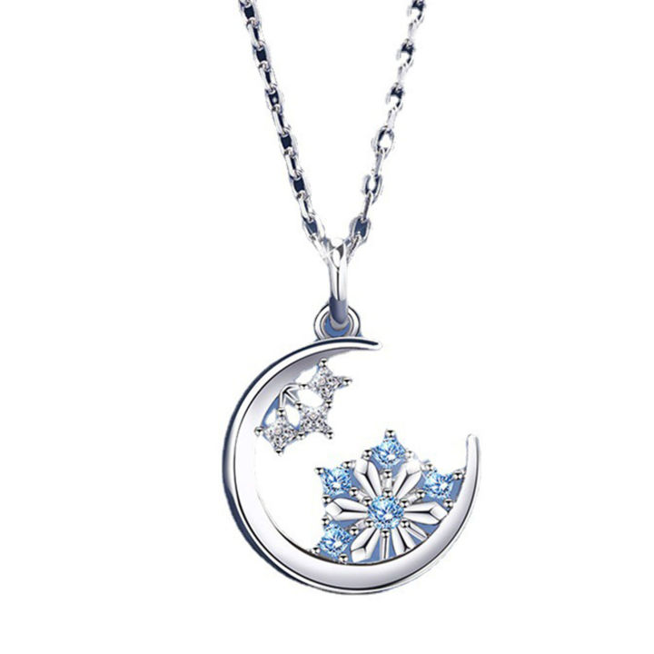 Women Necklace Moon Snowflake Exquisite Wear-resistant Necklace