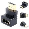 HDMI Adapter,HDMI Male to Female 90 Degree Right Angle Coupler Extender Connector,(Bend 90 Degree). 